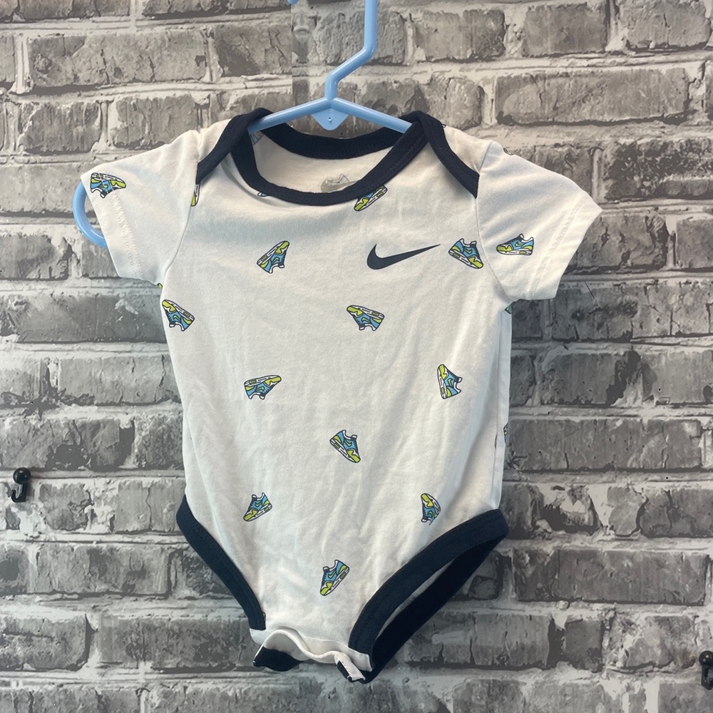 Nike White onesie with tennis shoe‎ Design
